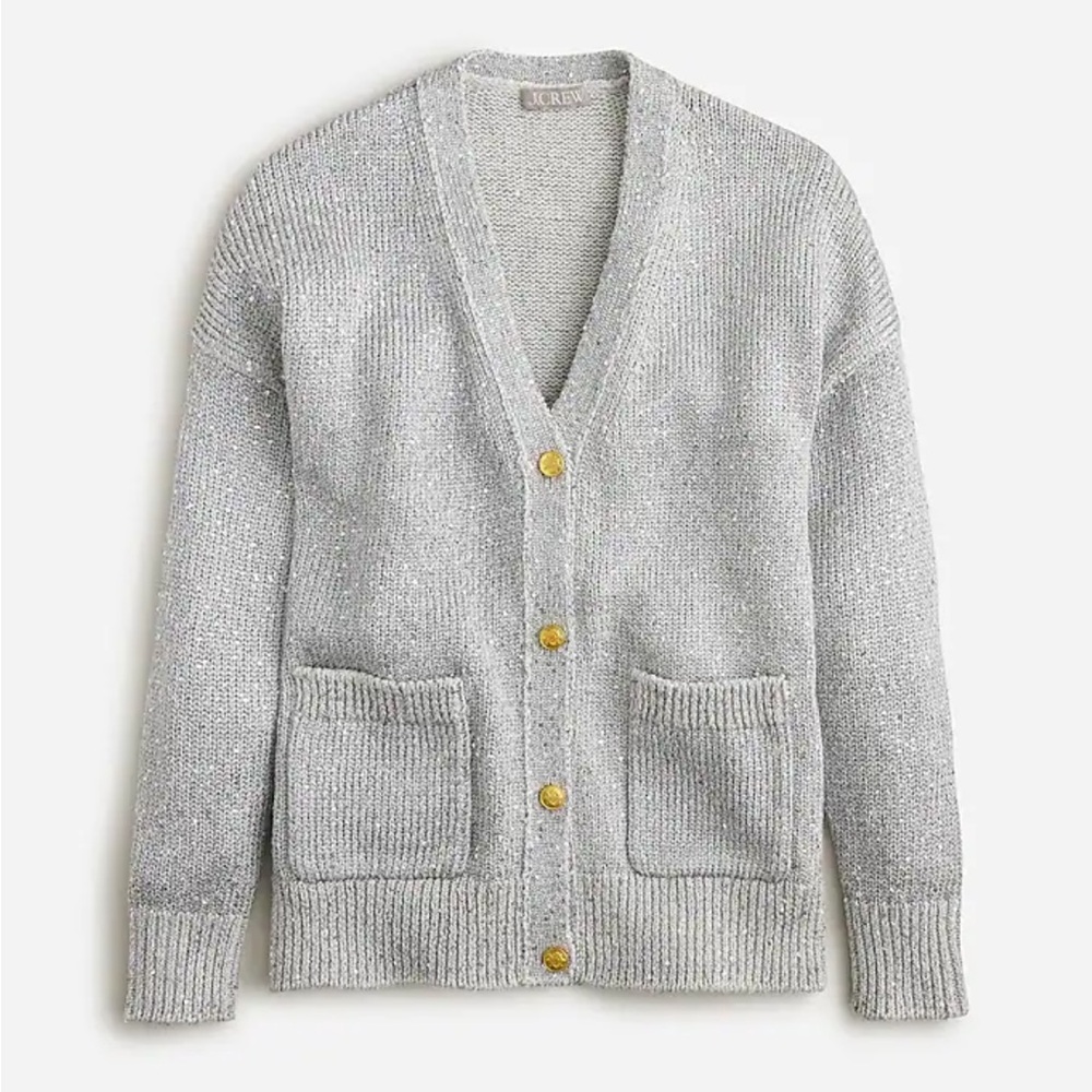 J. Crew Sequin V-neck Cardigan Sweater